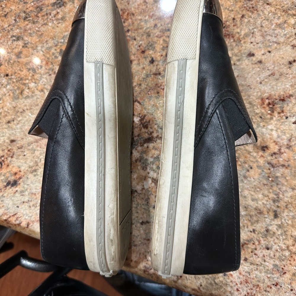 Miu Miu Black Flats with Silver Cap Toe - Picture 2 of 7